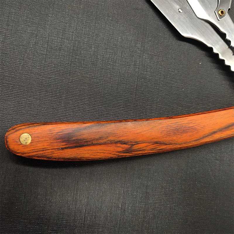 Manual wood Handle Shaving Razor Mens Razor Classic Professional Barber Hair Cut Razor Change Blade Type Shaving KnifeM240814