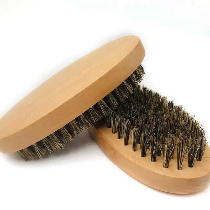 Professional soft bristled brush wood beard brush barber shaving brush comb mens mustard comb comb set with gift bag W240813