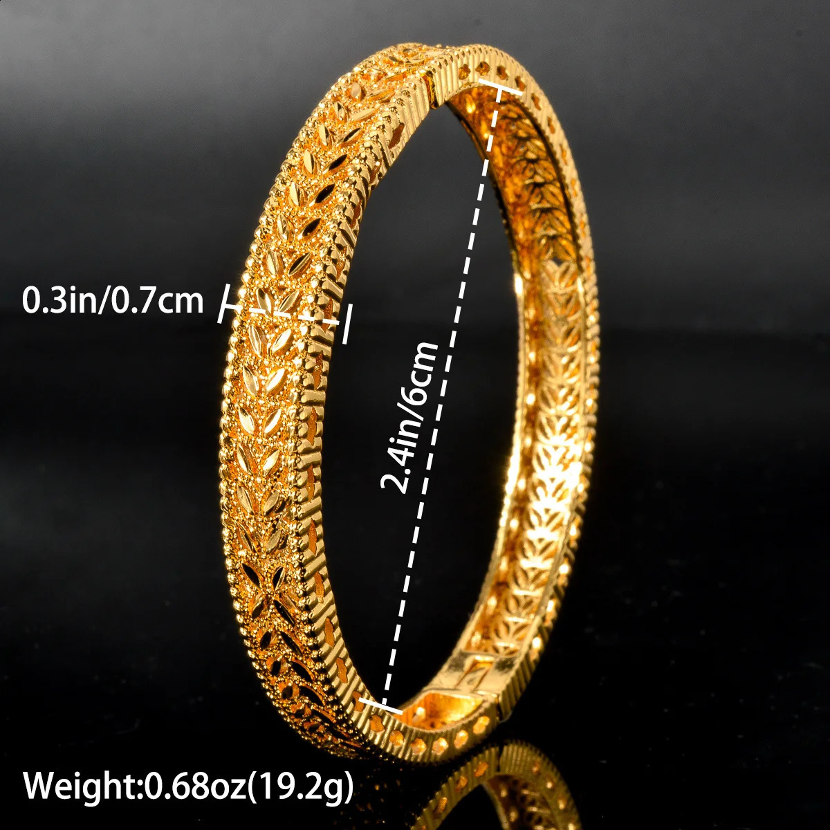 7MM Dubai Bangle 18K Gold Plated Bracelets Indian African Hard Bracelets For Wedding Party Hand Jewelry 240809