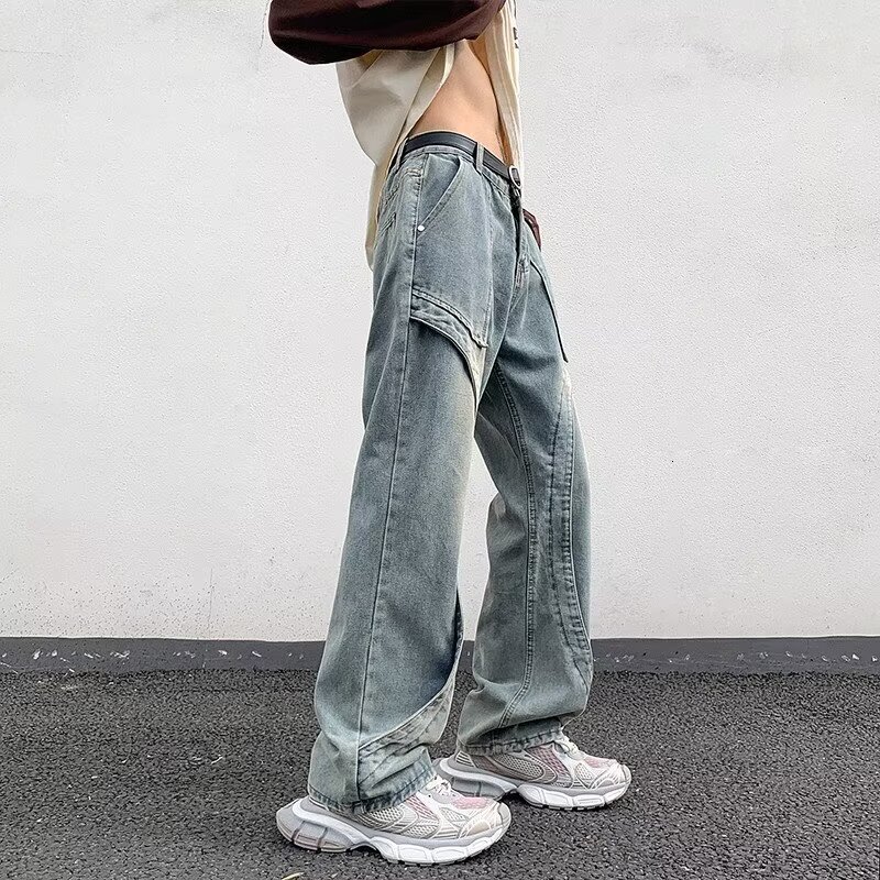 American summer jeans men's versatile design trendy fashion slim casual pants
