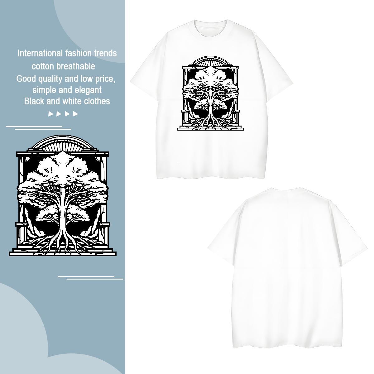 T-Shirts 230g Cotton tree Hip Hop Breathable Soft Plus Size Custom Mens Tshirts 2024 Designer Free Shipping Wear