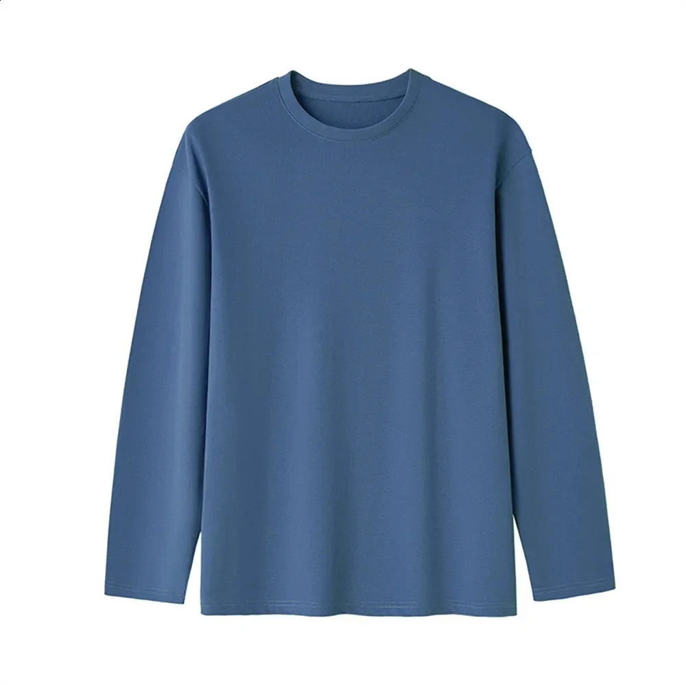Long Sleeve t shirt for Men Autumn Fashion Cotton Solid Color t-shirts Cozy Streetwear Mens t-shirt 5XL Baggy Korean Trendy 240814