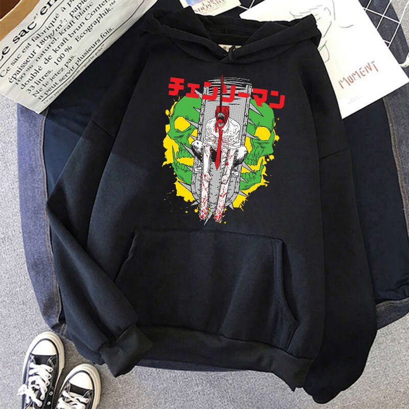 Man Chainsaw Anime Women Hoodies Plus Size Sweatshirt Haruku Female Long Sleeve Pullover Casual Streetwear Clothes Tops