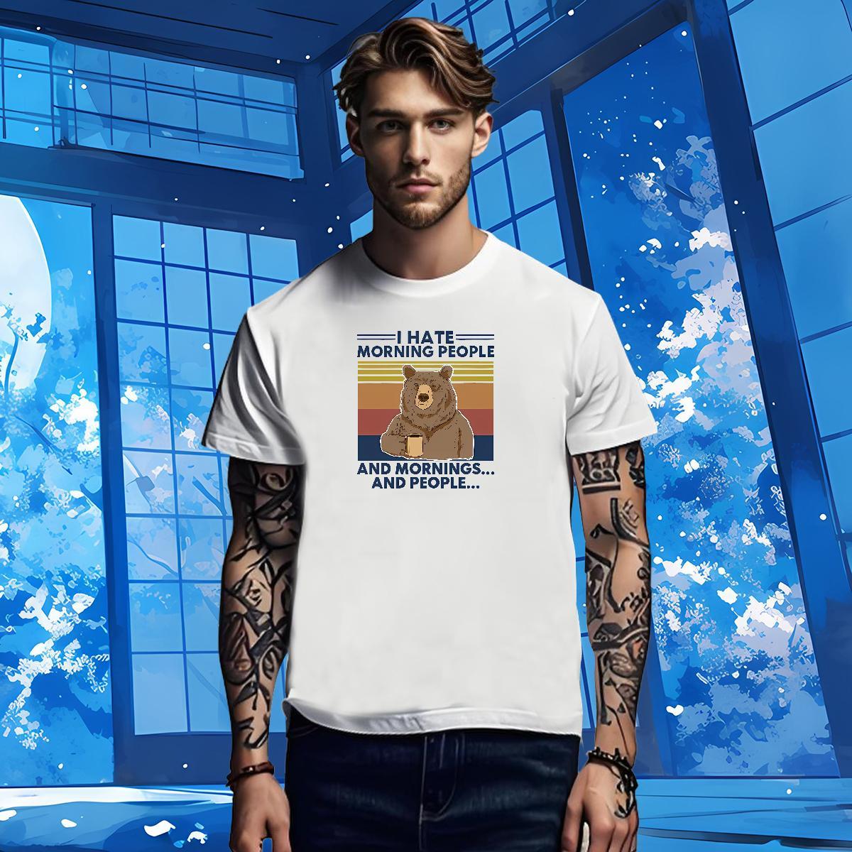T shirt 230g Cotton bear Street Casual Short Sleeve Soft Custom Print Plus Size Couples T Shirts Classic Casual High Quality Tops Tees