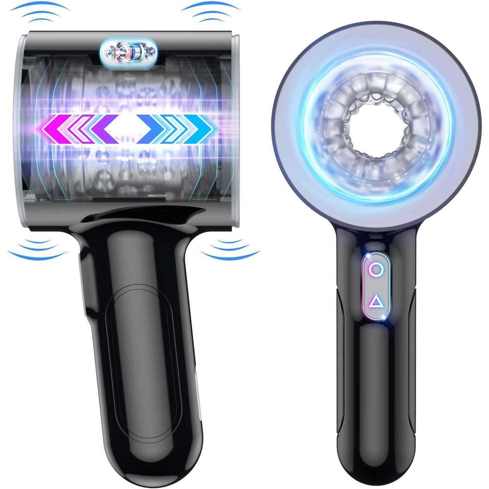 Automatic male device, Stronking male device cup, with 7 powerful thrust and vibration modes, men's pocket cat, double open end massager sex toy