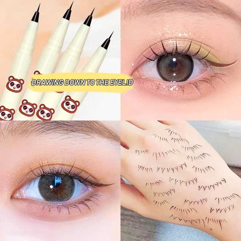 Ultra-thin Black Brown Liquid Eyeliner Waterproof Lasting Silky Matte Lying Silkworm Lower Eyelash Makeup Pencil Korean Cosmetic Y240813