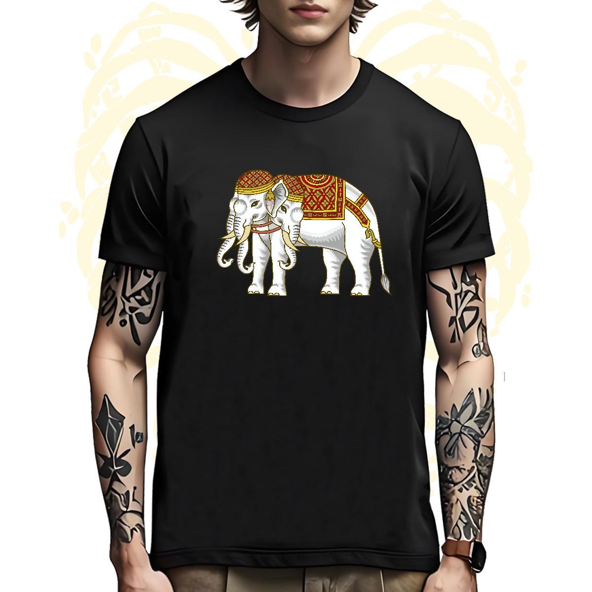 Brand T shirt elephant O Neck Short Sleeves Street wear Hip Hop Black White 230g Pure Cotton Mens Tshirts Fashion New Clothes