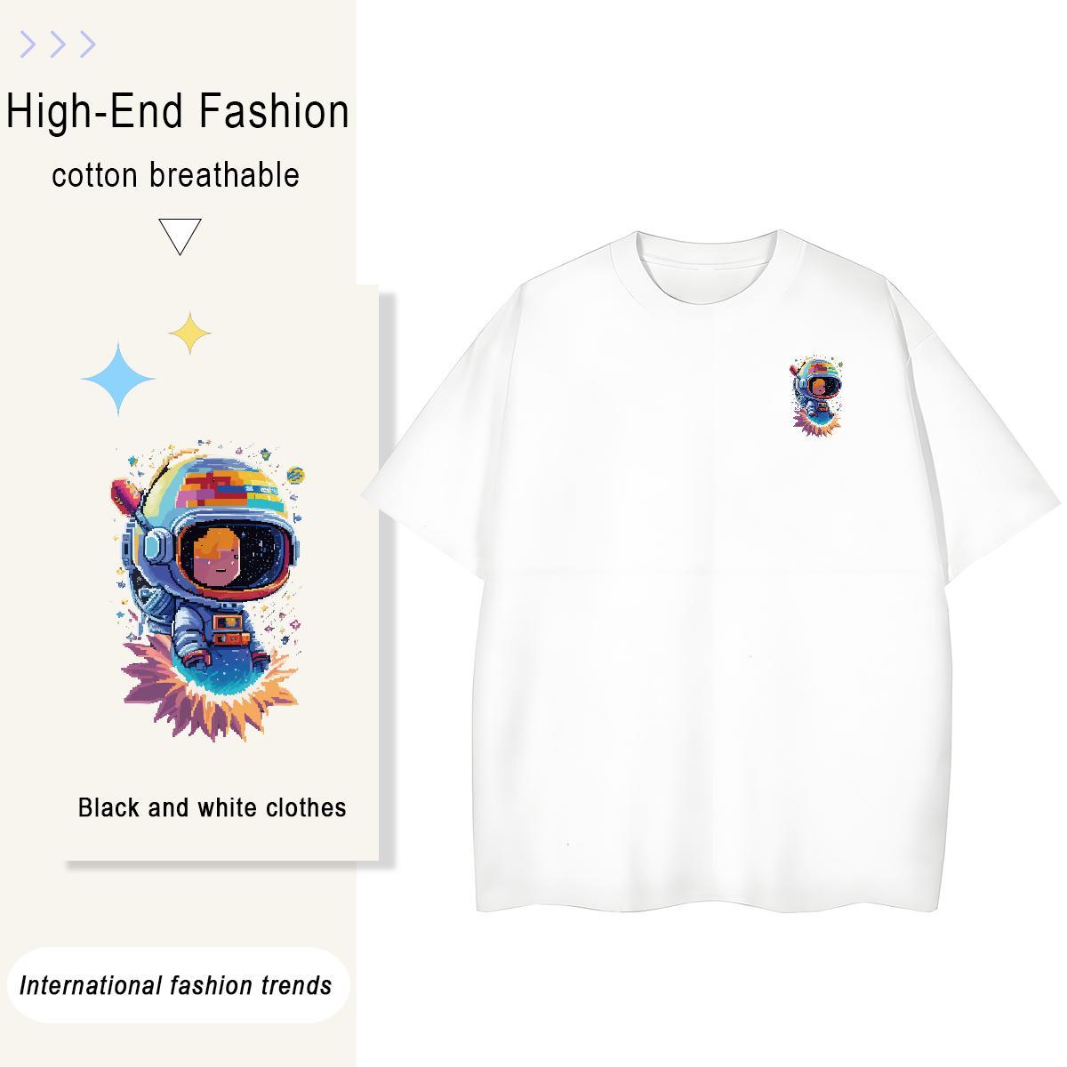 T shirt 230g 100% Cotton universe Summer Casual Pure Cotton White Plus Size Tshirt for Man Woman DIY Free Shipping Tshirts
