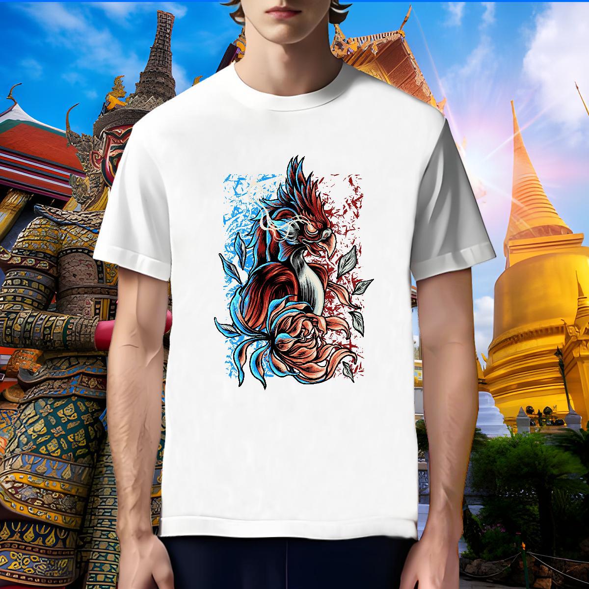 Loose Man T Shirts eagle Short Sleeve O-Neck Daily Outfit Customized 230g Pure Cotton Men Tees New Tops
