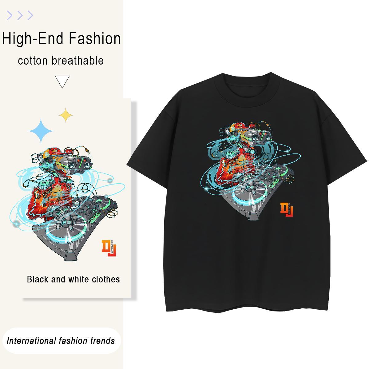 Brand Mens Tshirts Outdoor 230g Cotton DIY Anime Crew Neck ET T-Shirts for Men Customized Clothings