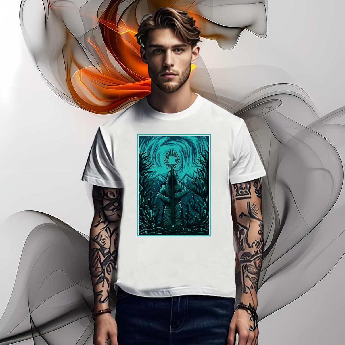 T Shirt For Man 100% Cotton 230g painting Casual Daily Wear Pure Cotton DIY Anime Couples T Shirts Stylist Cool Clothes