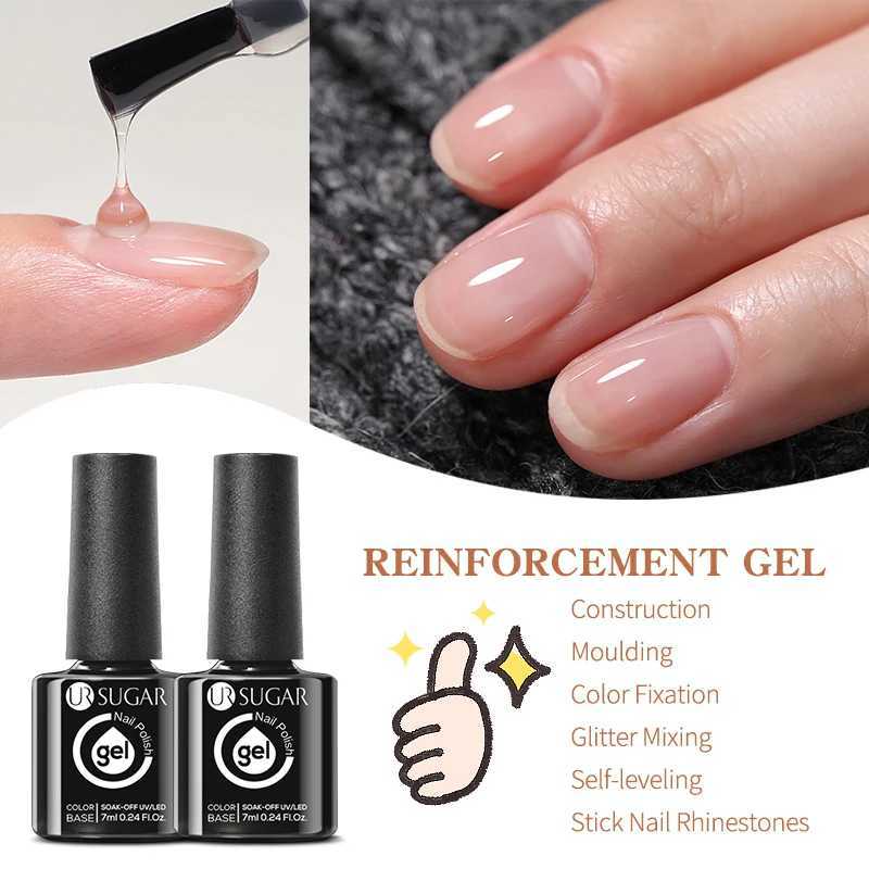 UR SUGAR 7ml Reinforcement Gel Nail Polish Function Gel Thick Base Gel Top Coat Transparent Soak Off UV LED Nail Art ManicureM240814