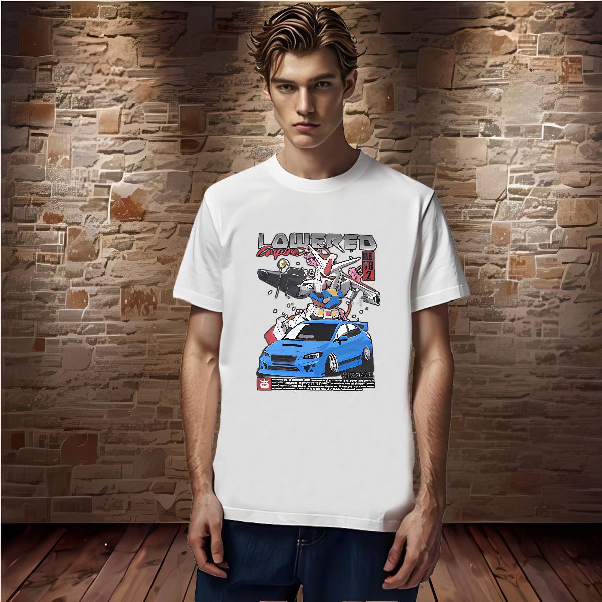 Classic car Mens T Shirts Beach Men Clothes T-Shirt 230g 100% Cotton Customized Breathable Short Sleeve Custom Cartoon Top Tees