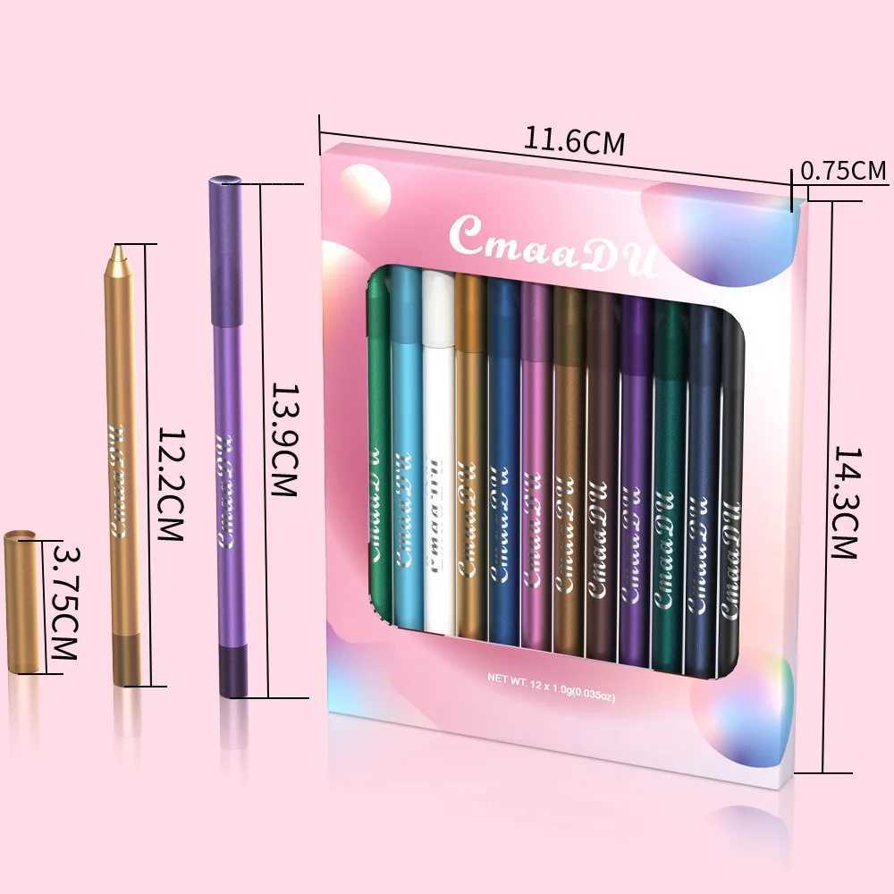 12 Colors Matte Gel Eyeliner Pencil Set Waterproof Smoky Blue Black Colourful Lying Silkworm Eye Shadow Smooth Gel Pigments Y240813