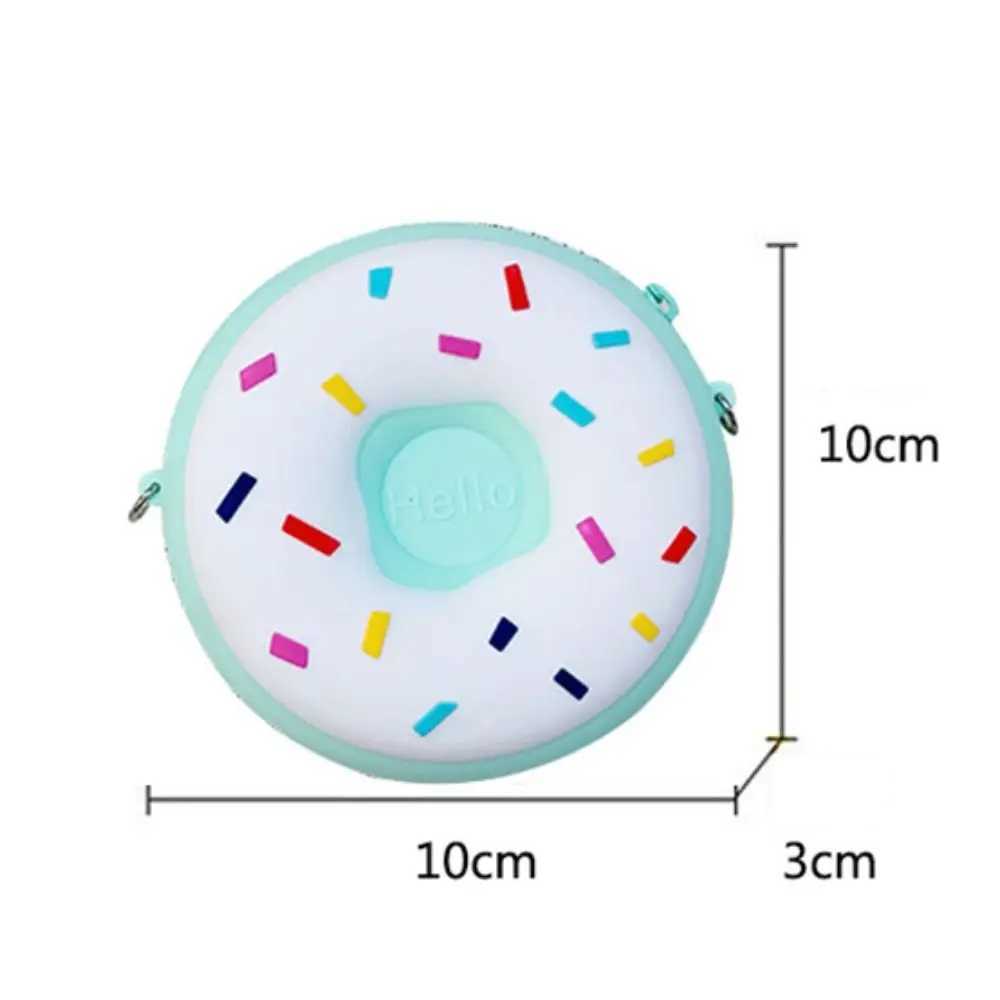 Baby girl donut cross bag childrens cute silicone mini coin wallet handbag small wallet childrens rainbow messenger shoulder bag W240813