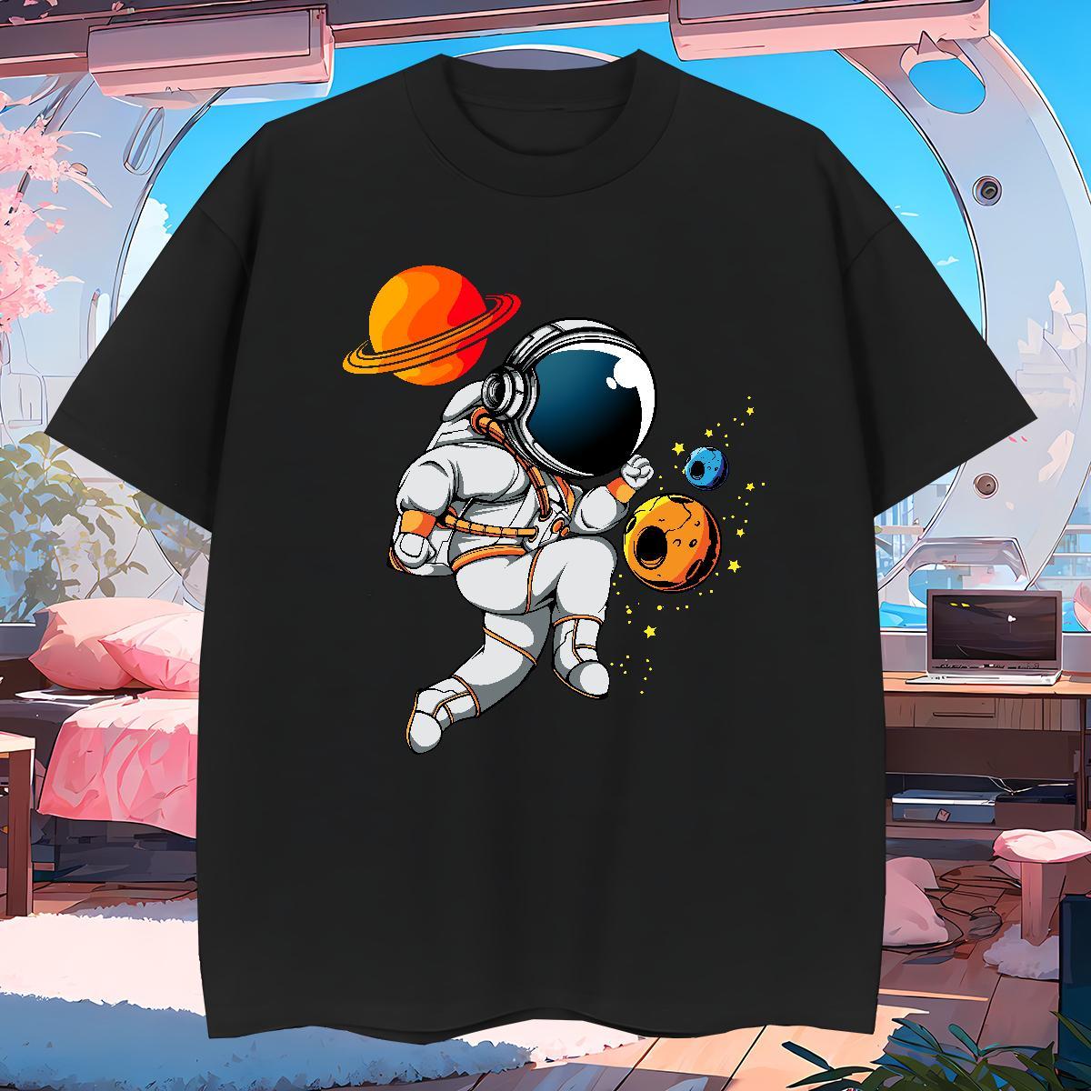 T Shirts Men 230g 100% Cotton cosmonaut Sports Casual Breathable Custom Big Size Men Tshirts Stylist Classic Tees