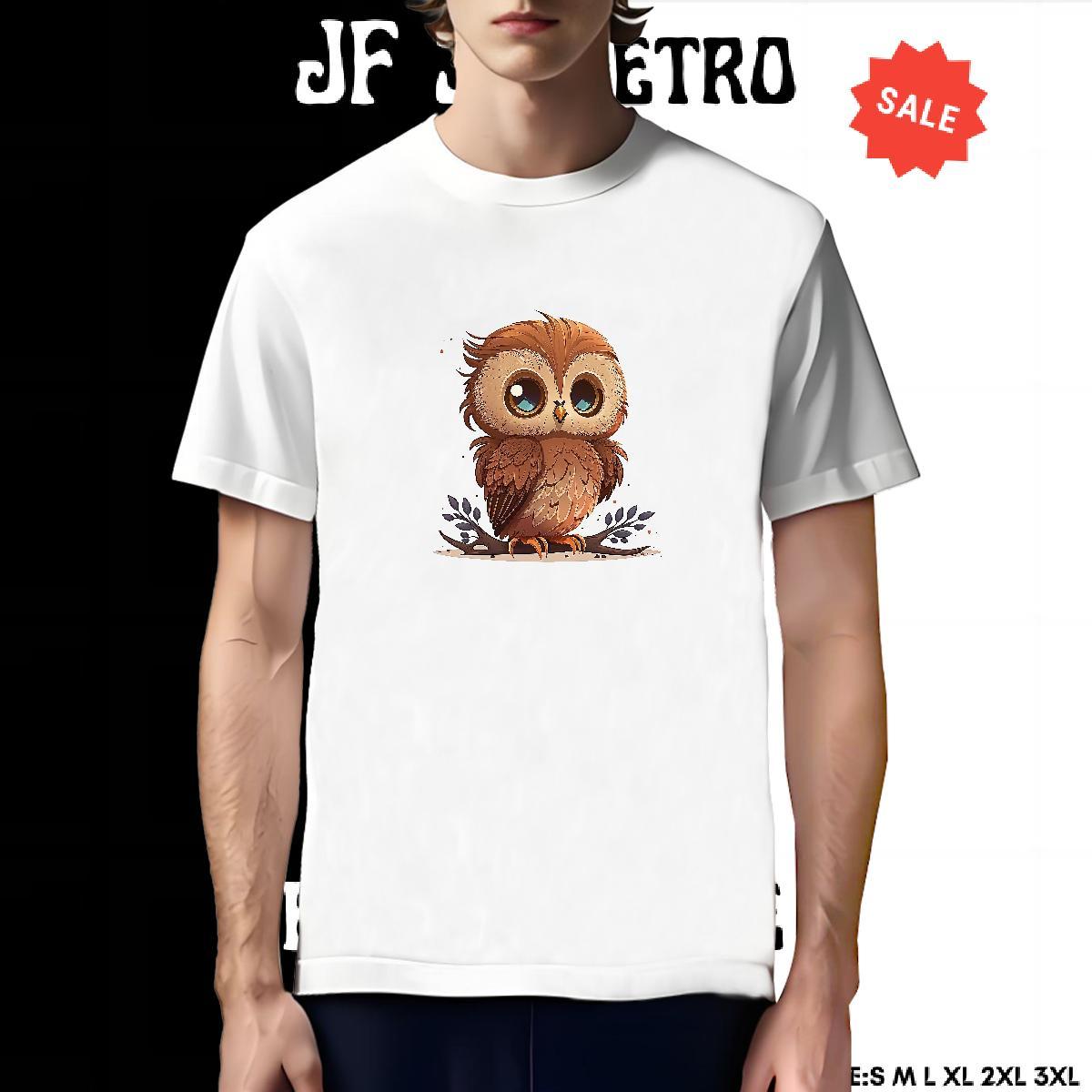 Unisex Men T Shirts Owl Breathable Short Sleeve Anime Printing Street DIY Printed 100% Cotton 230g Couples T Shirts New Arrival Tee Shirt