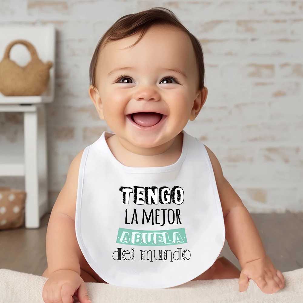 Bibs Burp Cloths Mom Dad I Love You Letter Print Baby Bibs Cotton Infant Soft Saliva Towel Casual Comfy Newborn Burp Cloths Best Gift To BabysL4812