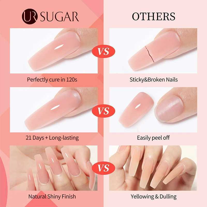 UR SUGAR 15ml Quick Extension Gel Pink White Nude Color Nail Gel Polish Semi Permanent Varnish UV LED Gel Soak Off ManicureM240814