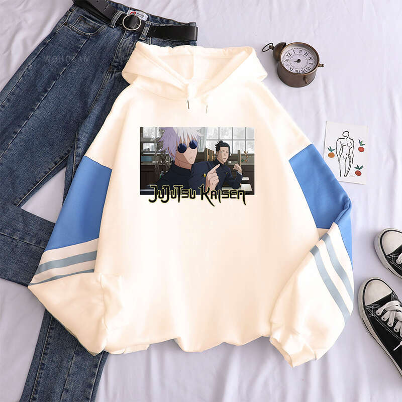 Jujutsu Anime Kaisen Satoru Gojo Hoodies Haruku Printed Autumn Winter Men Women Plus Size Reflective Long Sleeves Sweatshirts