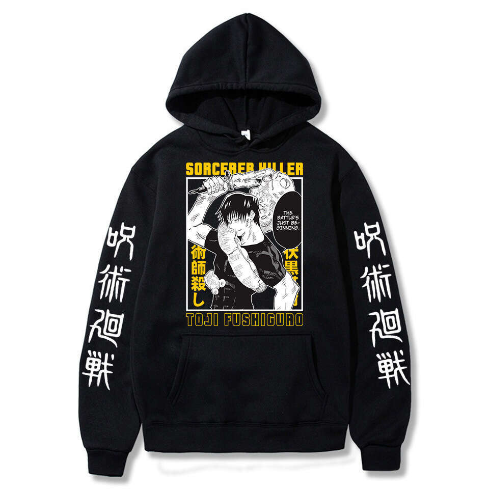 Anime Japan Jujutsu Kaisen Fushiguro Toji Graphic Printed Hooded Men Women Hoodies Plus Size Sweatshirt Haruku Warm Streetwear