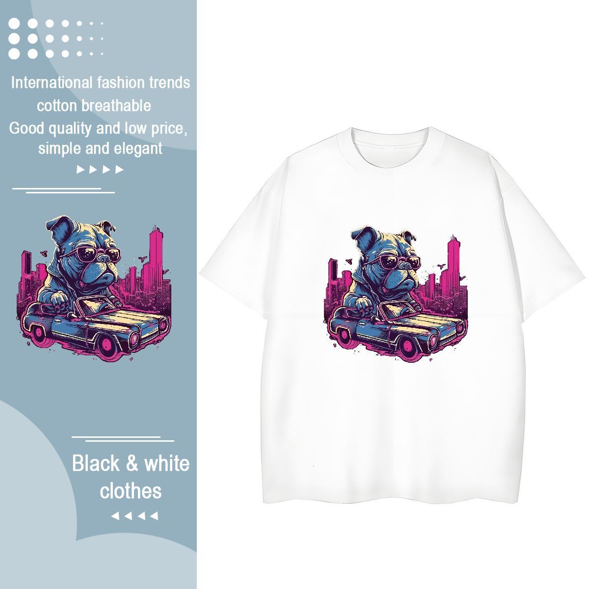 High Quality Mens T Shirts dog Breathable Soft Street wear Hip Hop Oversized 3XL 4XL 230g Pure Cotton Tshirts Classic Tees Shirts