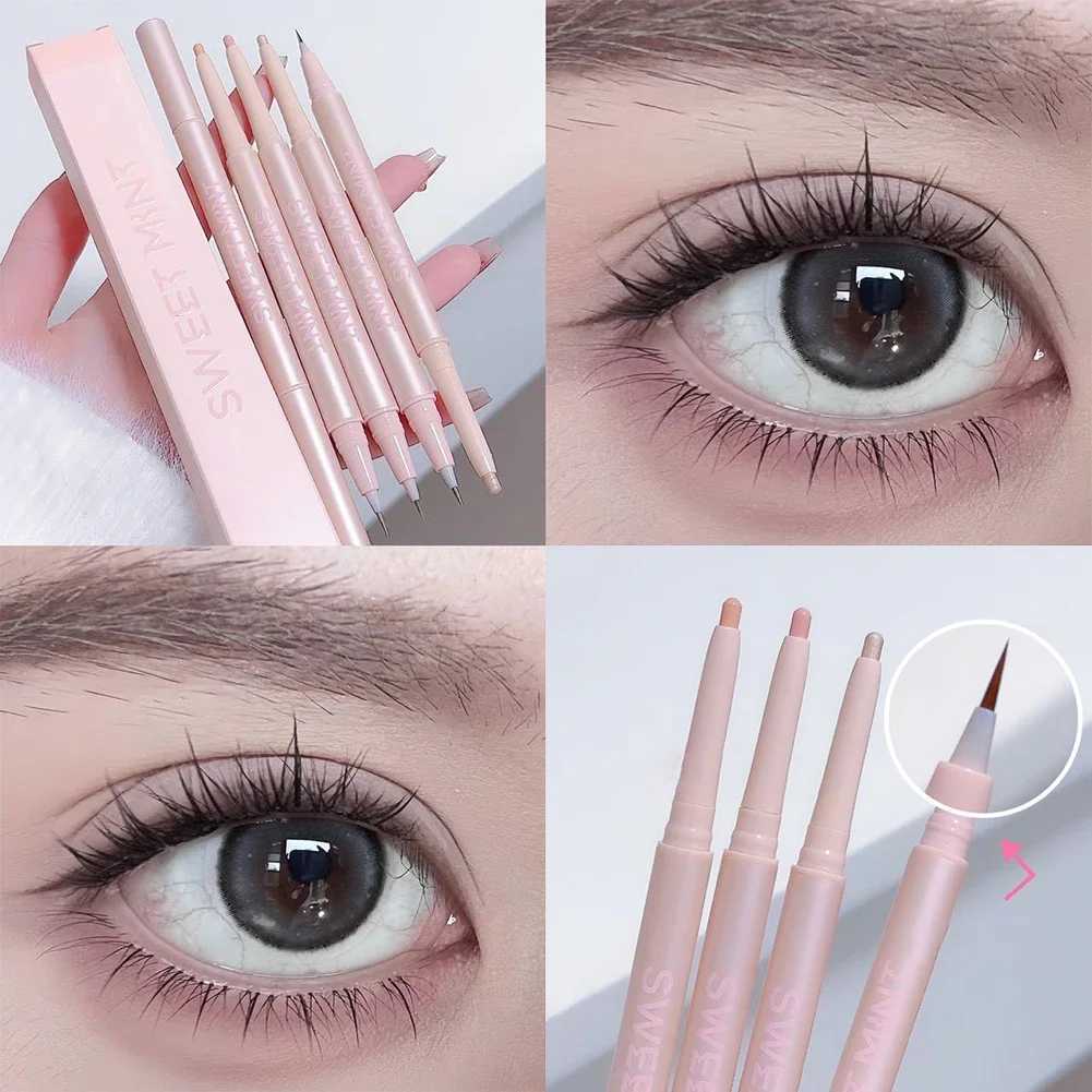 Double Ended Eyeliner Lying Silkworm Pencil Highlighter Liquid Liner Eye Brightener Make Up Korean Makeup Y240813