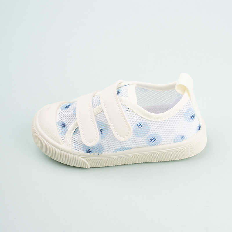Sneakers 2024 Summer New Boys and Girls Baotou Breathable Mesh Shoes Casual Soft Bottom Hollow Mesh Velcro Childrens Shoes H240805