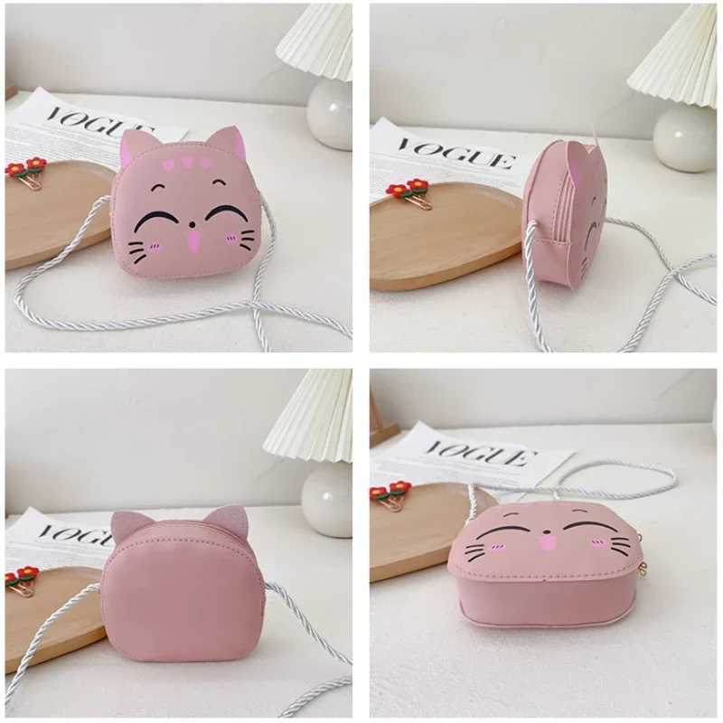 New Cartoon Childrens Messenger Bag Cute Cat Childrens Fashion Coin Wallet and Handbag Cute Boys and Girls Mini Shoulder Bag W240906