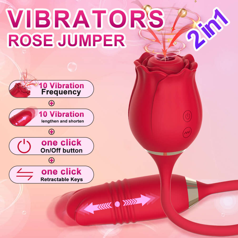 Rose Sucking Vibrator for Women Clit Stimulation Thrusting Dildo Vibrating Massager Female Vagina Masturbator Sex Toys for Adult
