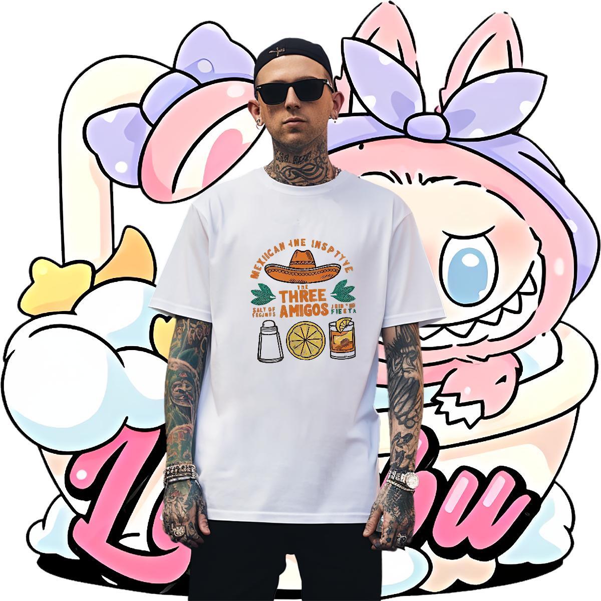 Loose Fit letter T-Shirts Daily Wear Tshirt for Man Woman 230g Cotton DIY Customized O-Neck Short Sleeve Oversized 3XL 4XL Tops Tees