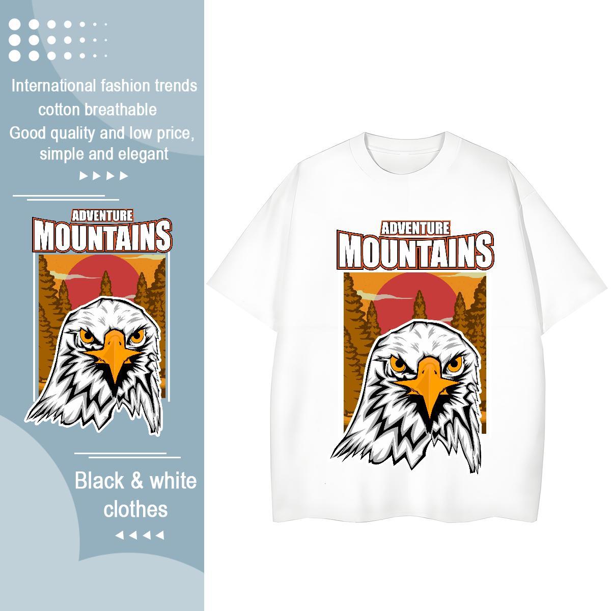 Brand T Shirts Men eagle O Neck Short Sleeves Street Wear Black Oversized 230g 100% Cotton Couples T Shirts New Arrival Tops