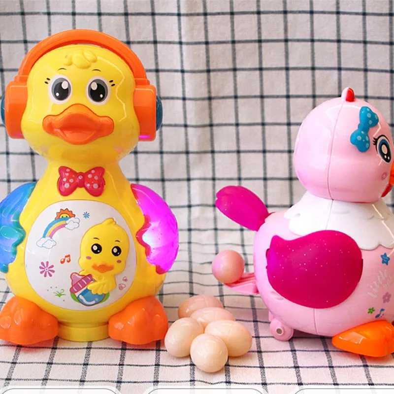 Children Simulation Little Hen Electric Toy Pets Colorful Light Universal Wheel Cute Music Will Lay Eggs Kids Educational Toys Y240814