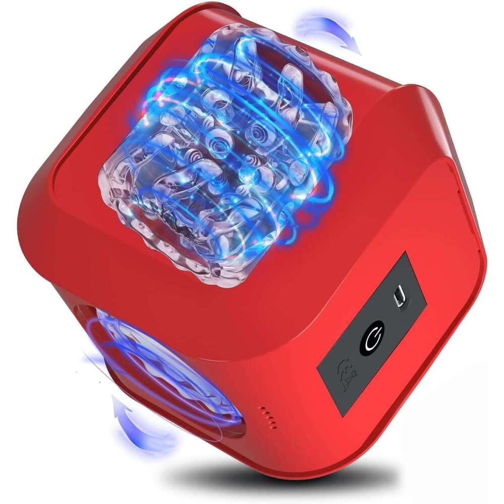 Hidden design for male sex toys, Anaranja male device with 7 thrust and rotation modes, dual open end sex machine, Tesseract shaped adult hands-free d