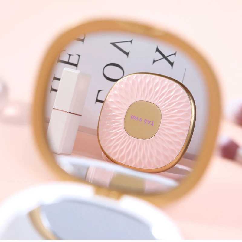 1 double-sided makeup mirror 2X portable folding handheld pocket makeup mirror for defecation suitable for travel and office compact models W240813