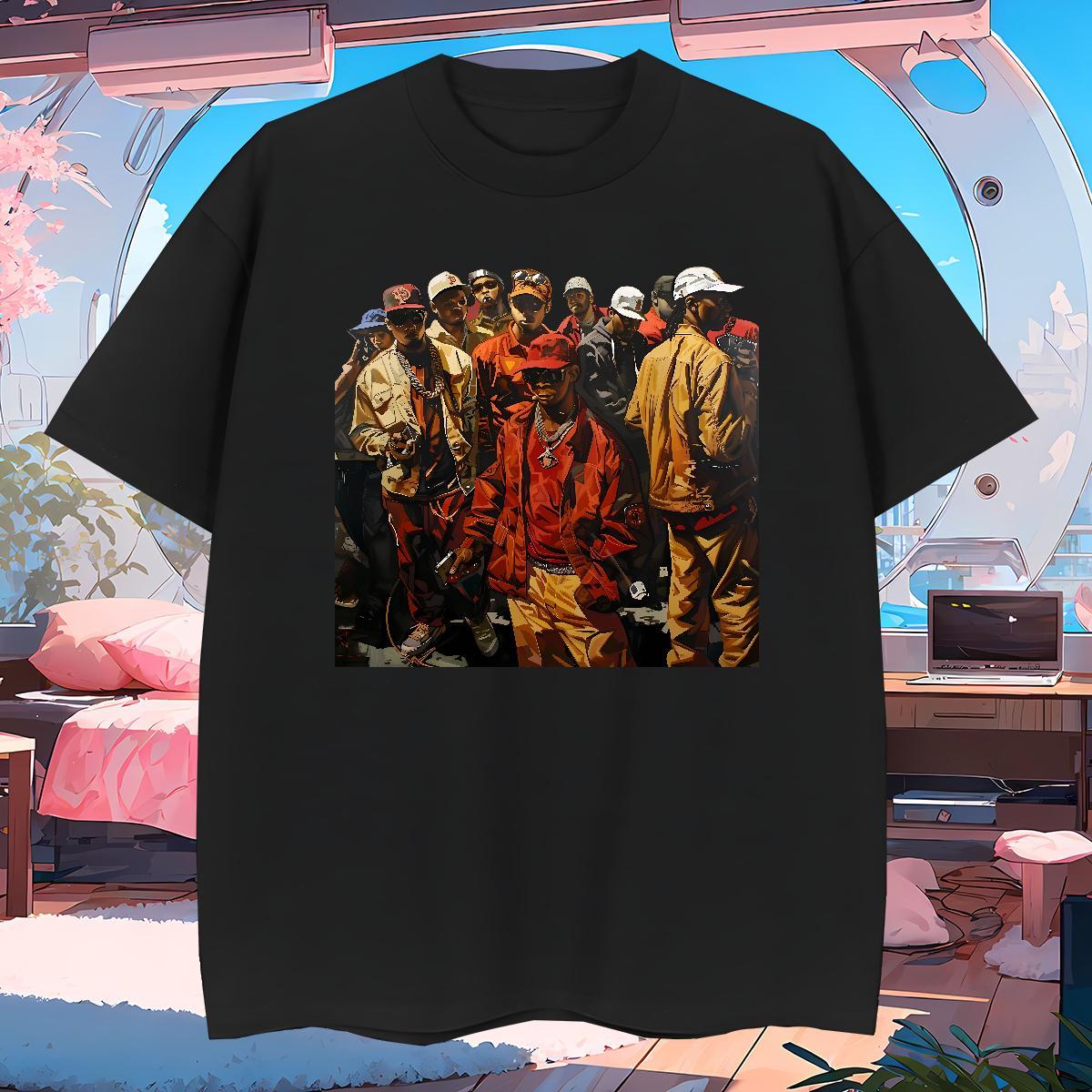 Man T Shirts 230g Pure Cotton person Hip Hop Breathable Short Sleeve Anime Print Men Tees 2024 DIY Loose Wear