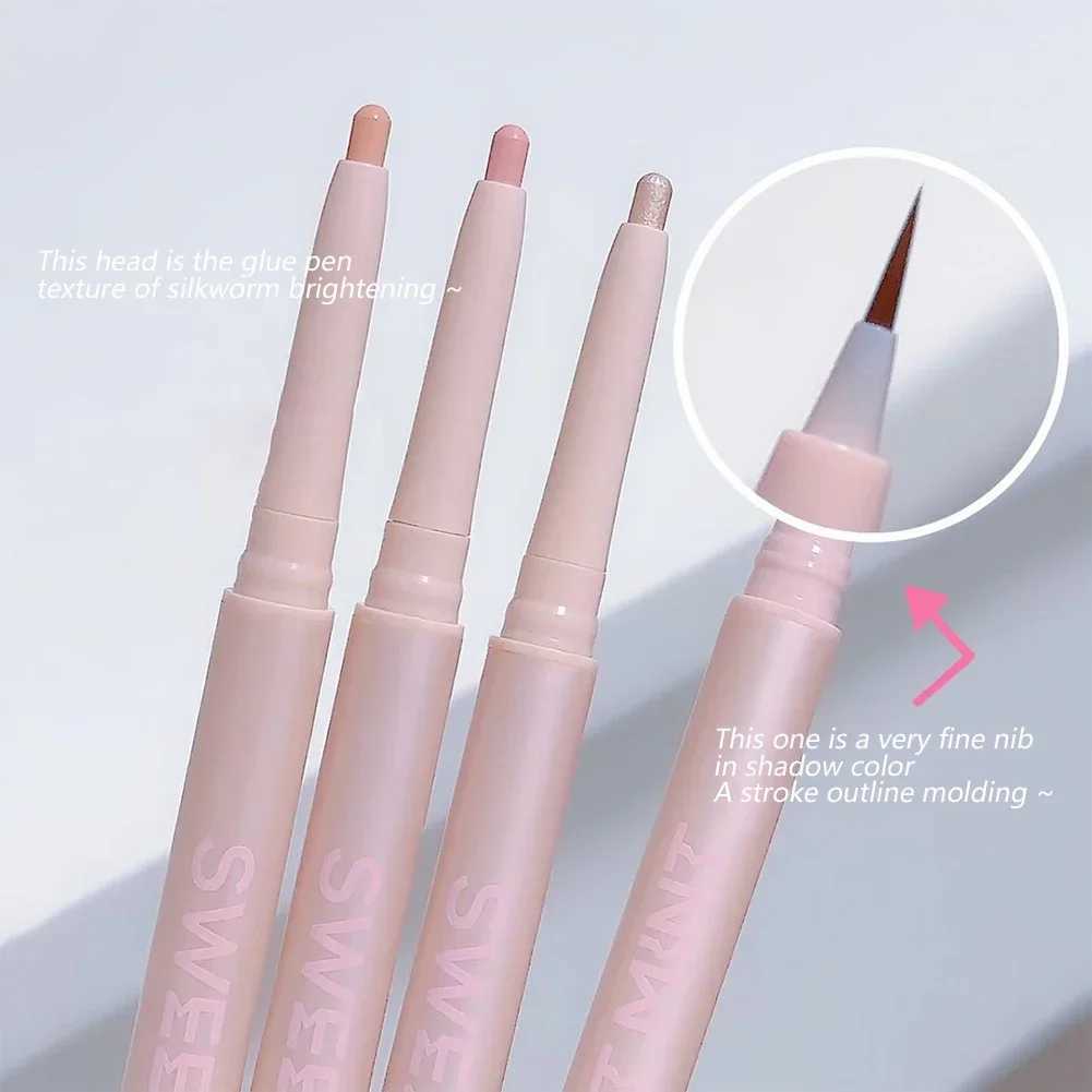 Double Head Eyeliner Liquid Down To Shadow Pencil Eye Highlighting Eyeshadow Stick Natural Big Eye Makeup Gel Pen Y240813