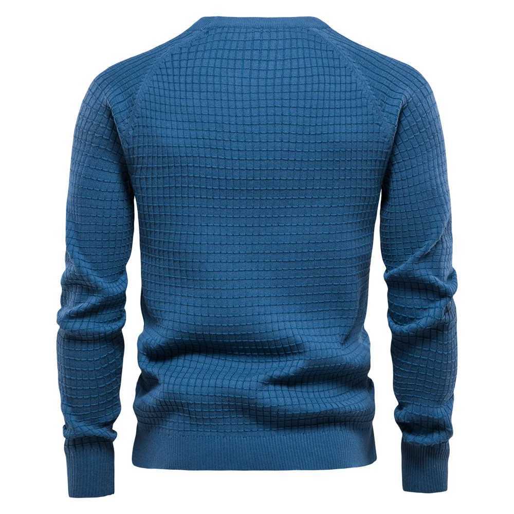 100% pure cotton autumn/winter 2023 new item pure cotton retro high-quality mens solid color zipper basic mens sweaterW240729