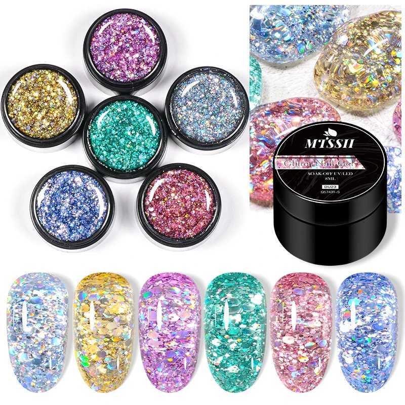 Mtssii 8ml Macaron Sequins Gel Nail Polish Glitter Irregular Shaped Sparkling Soak Off UV LED Nail Art DIY Design VarnishesM240814