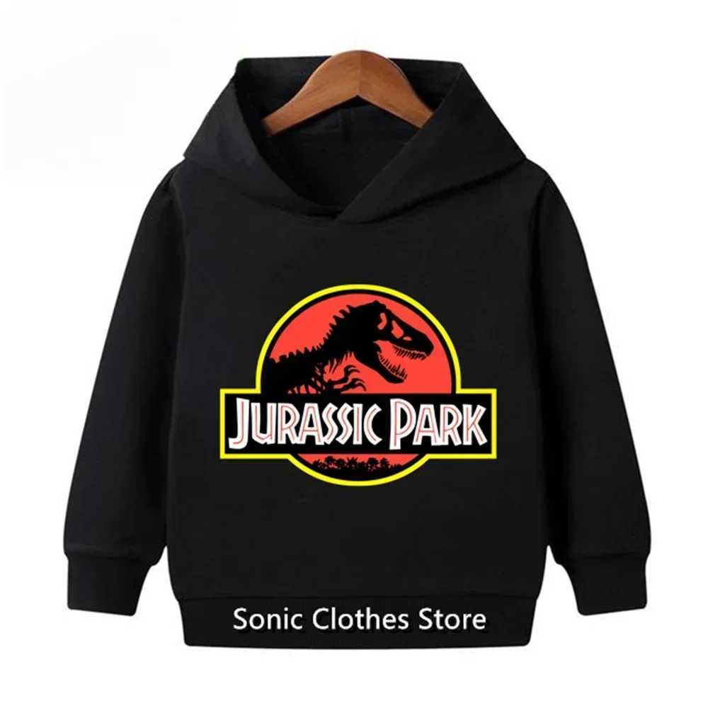 Jurassic Park Dinosaur Hoodie Kids Sweater Boys Girls Hoodie Suit Pullover Long Sleeve Spring and Autumn New Popular Anime MovieY240814