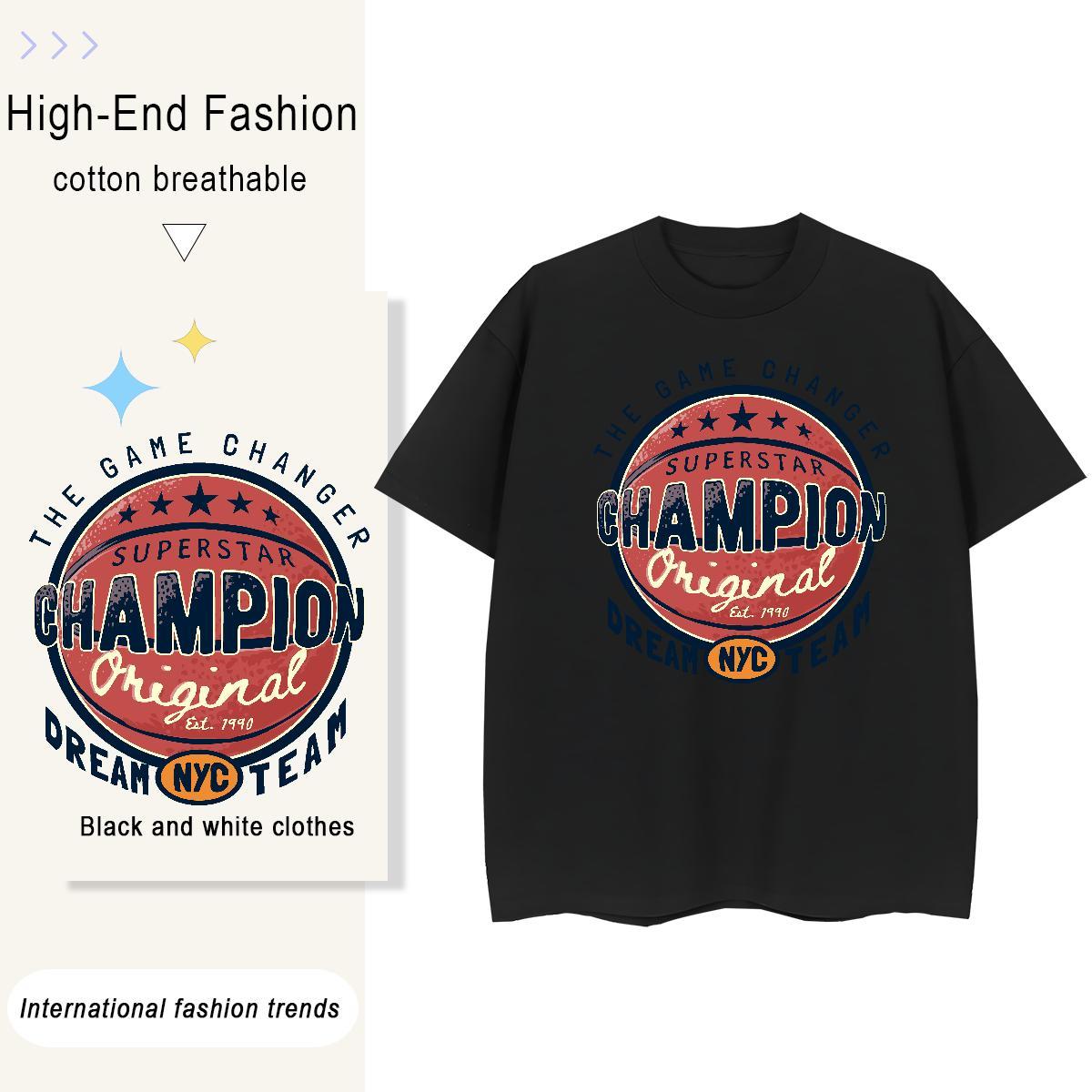 Soft Men Tshirts Daily Outfit 230g Cotton DIY Breathable Crew Neck letter T-Shirts for Men Fashion New Tees