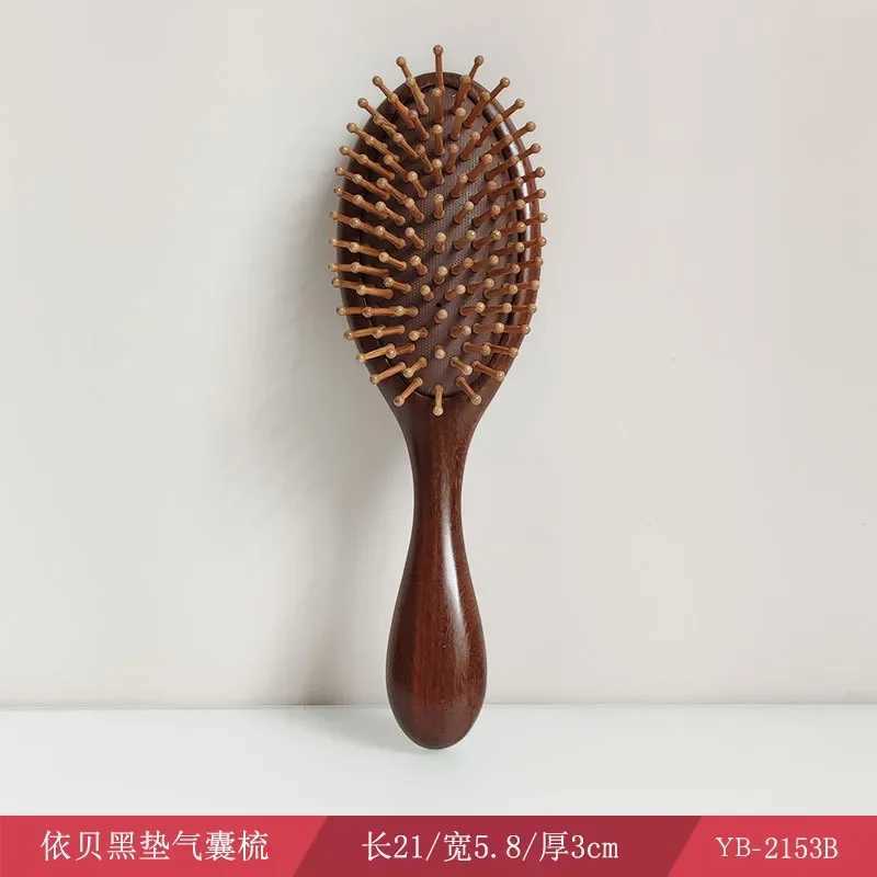 Golden thread green sandalwood air bag comb air pad anti-static massage wood comb curly hair brush curly hair brush W240813
