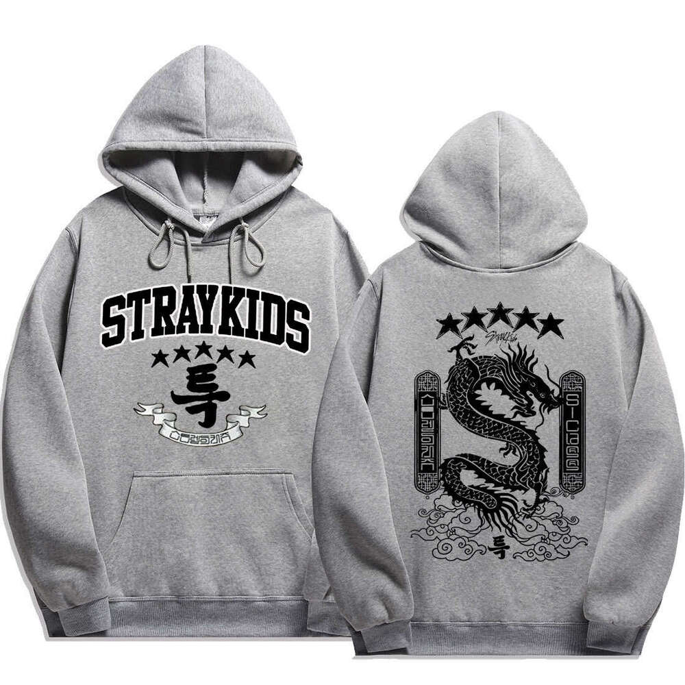 Star 5 Dragon Hoodies Women Men Autumn Winter Kpop Popular Korean Style Streetwear Thick Fleece Long Sleeves Soft Sweatshirts
