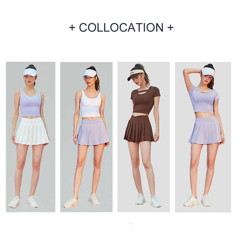2023 DANCEFISH Women Chic Pleated Skirt Back Pocket Sportwear Low Intensity Daily Outdoor Training Yoga Dance Tennis Pantskirt