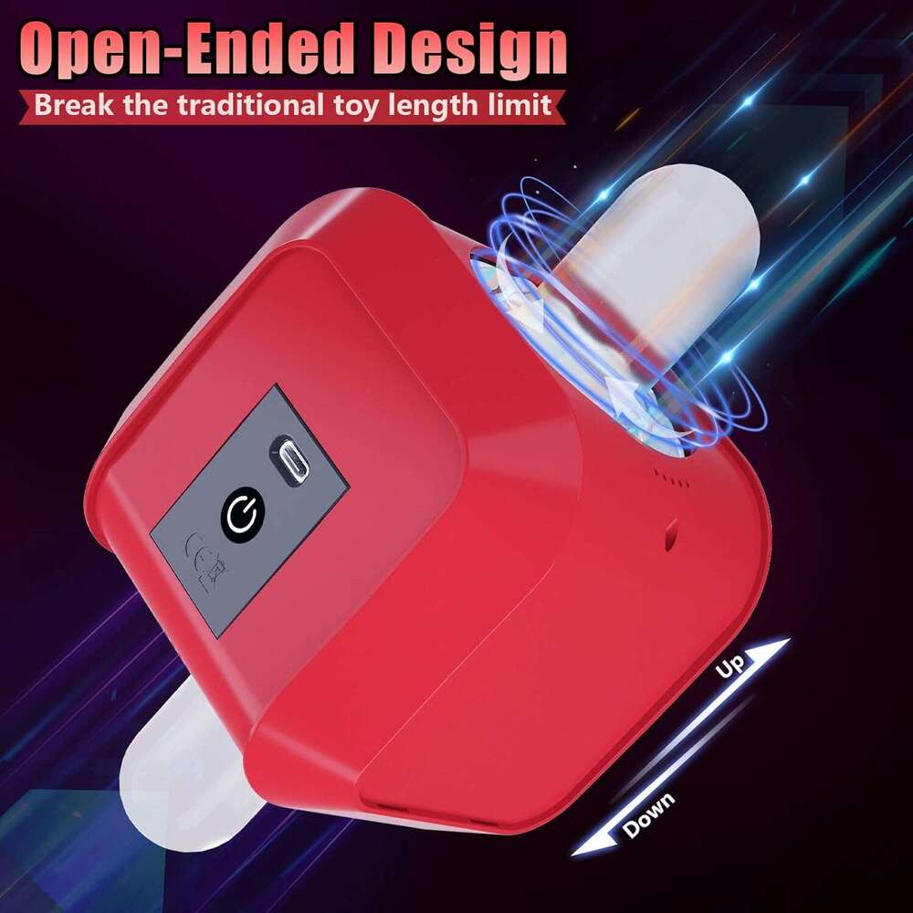 Hidden design for male sex toys, Anaranja male device with 7 thrust and rotation modes, dual open end sex machine, Tesseract shaped adult hands-free d