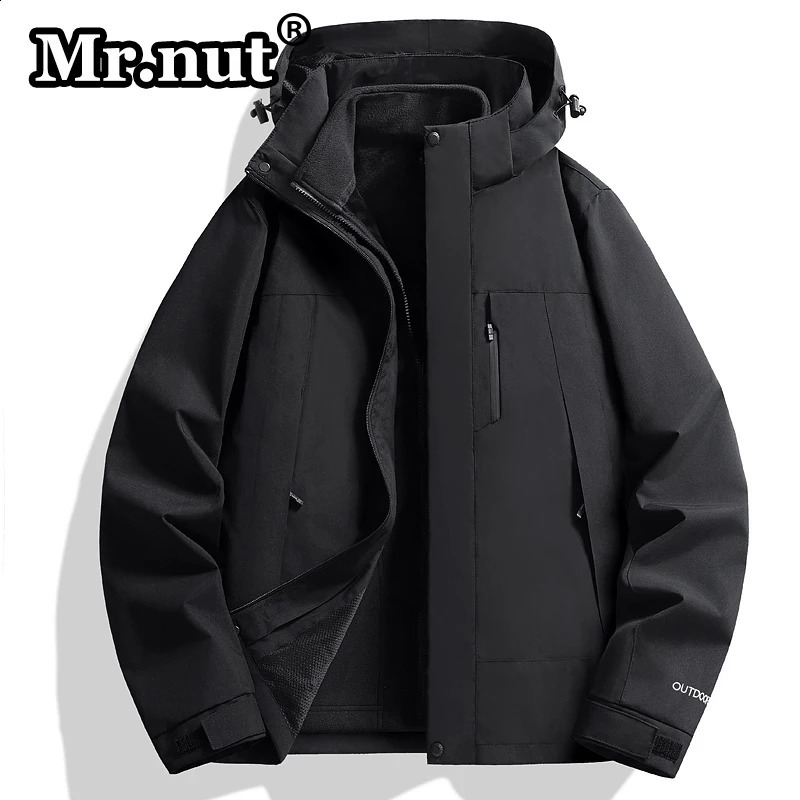 Mr Nut wool detachable jacket 2piece outdoor couple windproof climbing set camping waterproof 240808