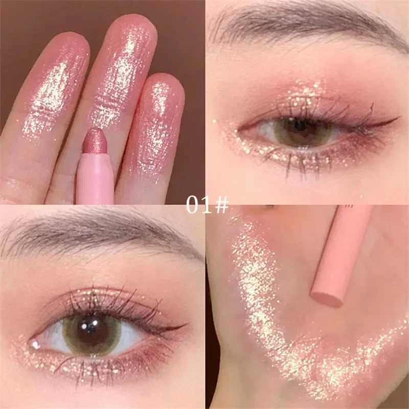 Glitter Eyeshadow Liner Pencil Eye Brightening Makeup Highlight Lasting Pearl White Lying Silkworm Waterproof Eyeliner Make Up Y240813