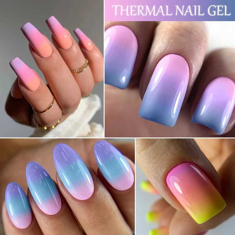 LILYCUTE 7ML Thermal Gel Nail Polish Ultra-thin Temperature Color Changing Gel Polish Semi Permanent UV Gel Nail Art Gel VarnishM240814