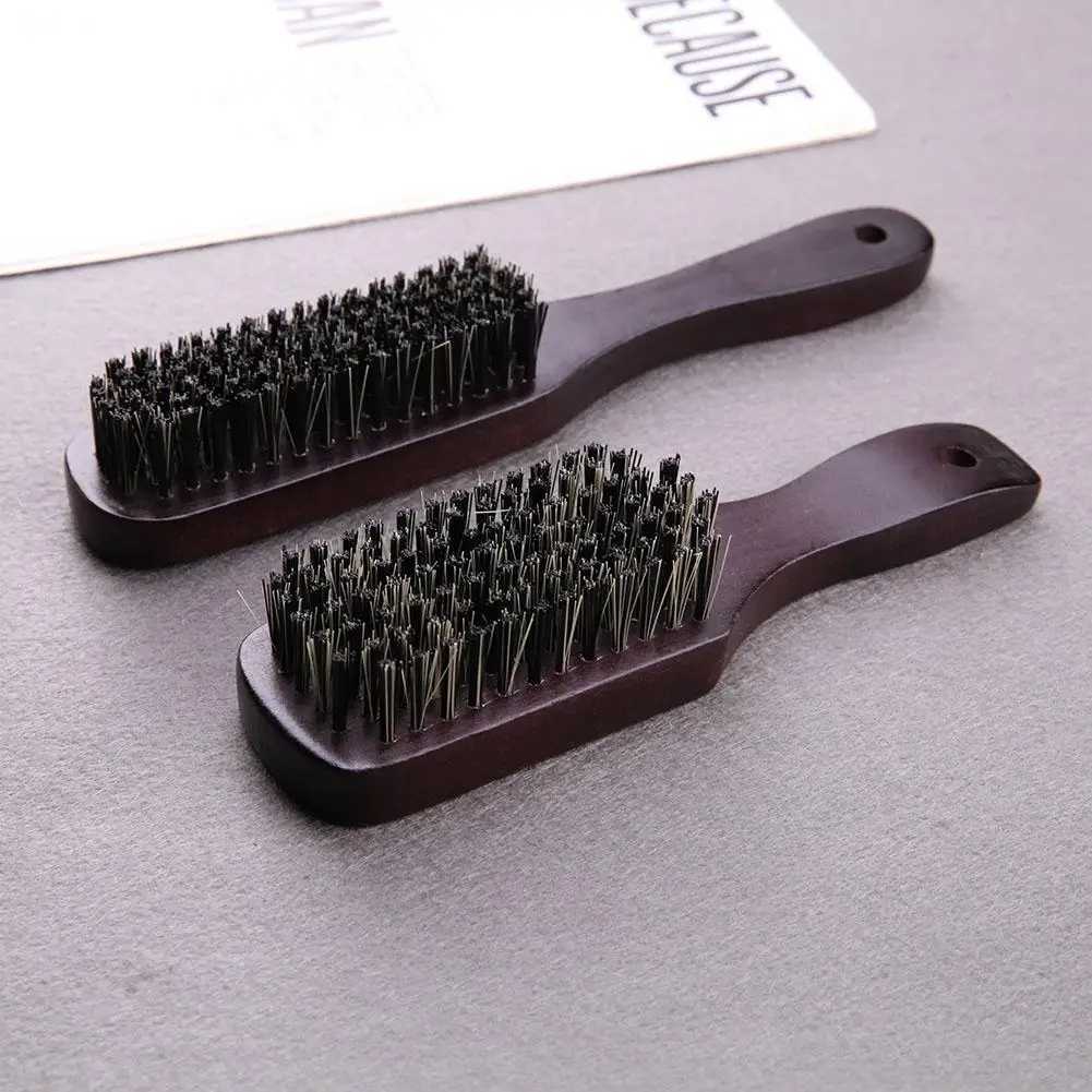 Wooden handle anti-static brush hard bristle comb suitable for men women hairdressers hairstylists and beard combs W240813