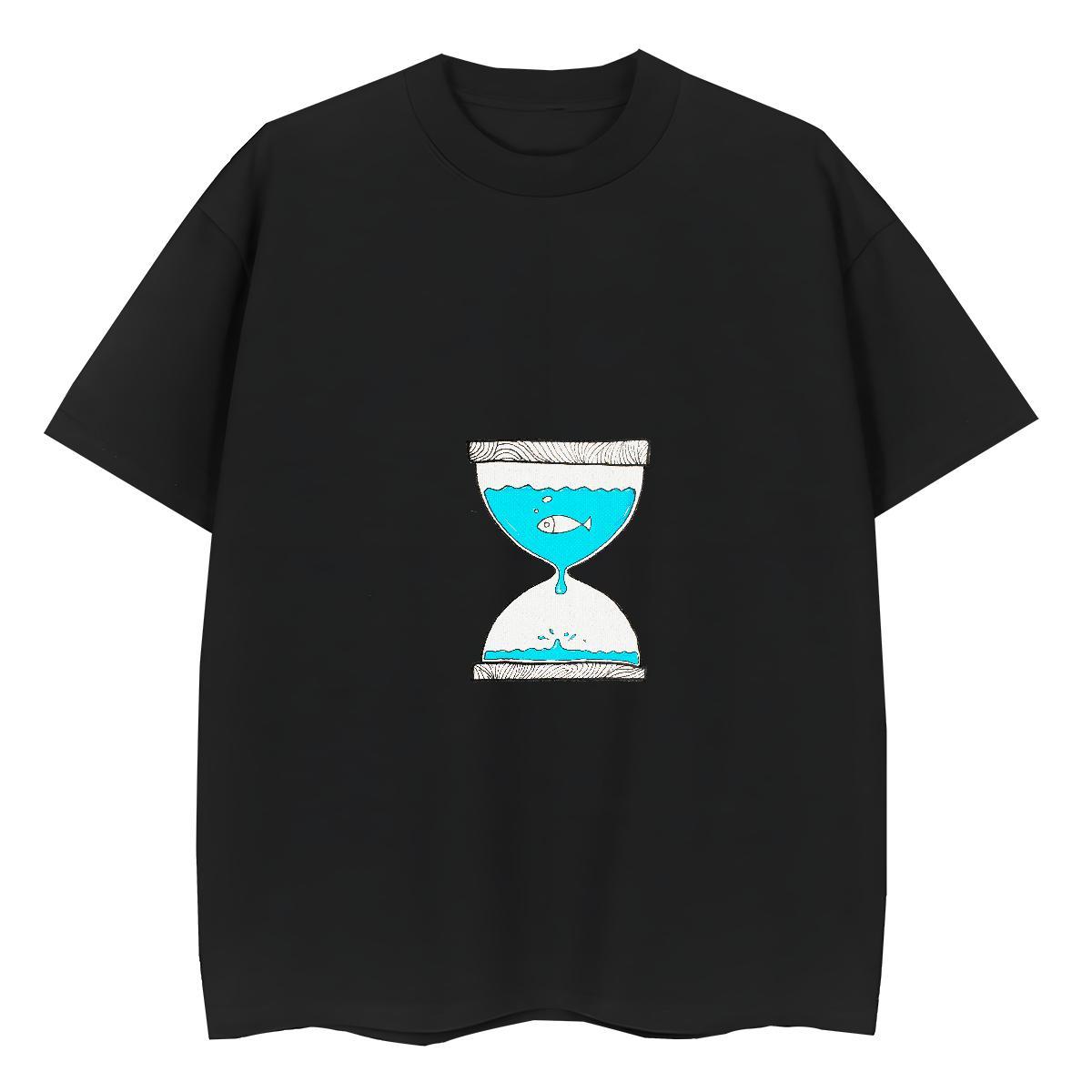 Brand Men T Shirts fish Breathable Soft Hip Hop Anime 230g Pure Cotton Tshirts Designer Fashion Tops Shirt